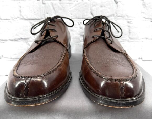Bostonian Men\'s Sz 13 Wide Brown Derby Oxfords Leather Oxford Shoes 24863 Italy main image 4